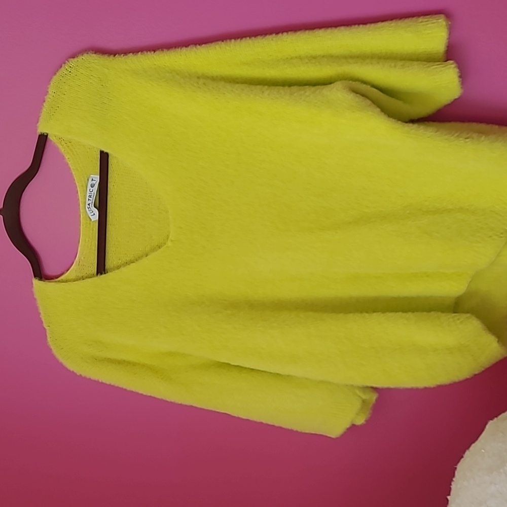 Neon yellow Italian sweater with the feel of angora